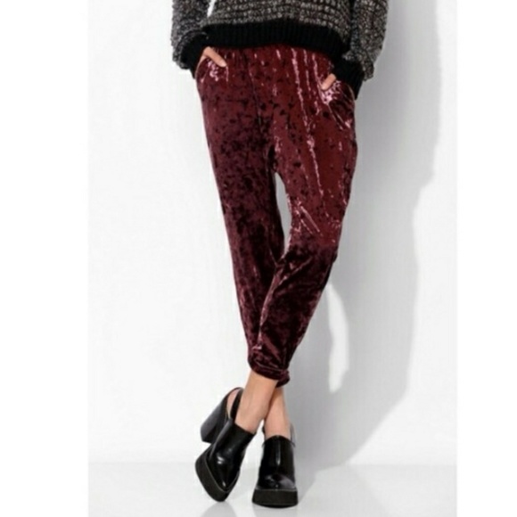 Urban Outfitters Pants - UO Wine Velvet Lounge Joggers